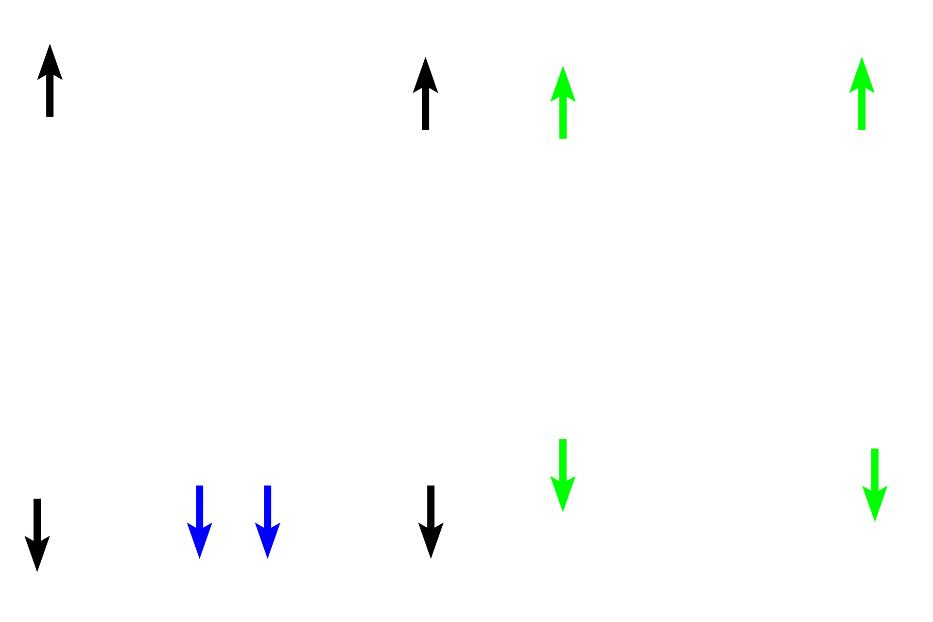 Lining mucosa > <p>Lining mucosa lines the inner surface of the lips and cheeks (black arrows), the inferior surface of the tongue, the floor of the mouth (blue arrows), and covers the cortical alveolar bone supporting the teeth (green arrows).  The pink color imparted to lining mucosa is due to blood vessels in its underlying submucosa, a layer frequently lacking in the adjacent, pale masticatory mucosa.</p>
